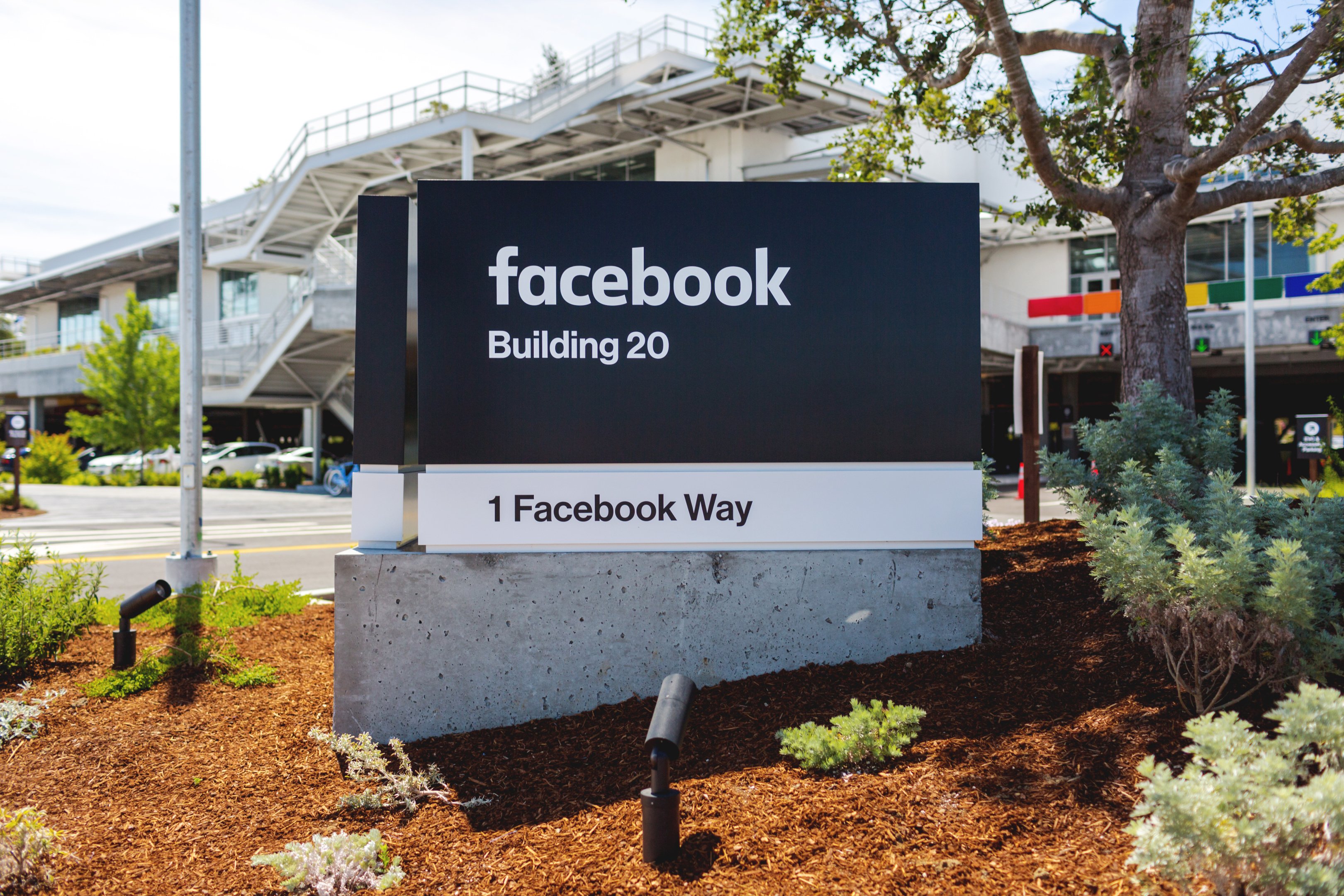 Facebook sign at headquarters