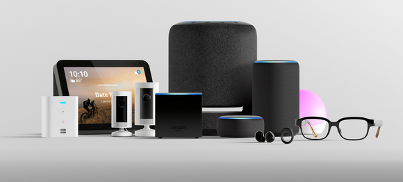 An array of Alexa-enabled devices.