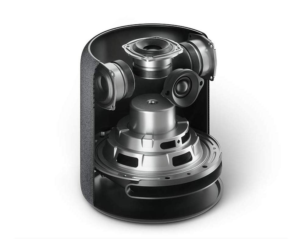 Interior view of Echo Studio speaker setup