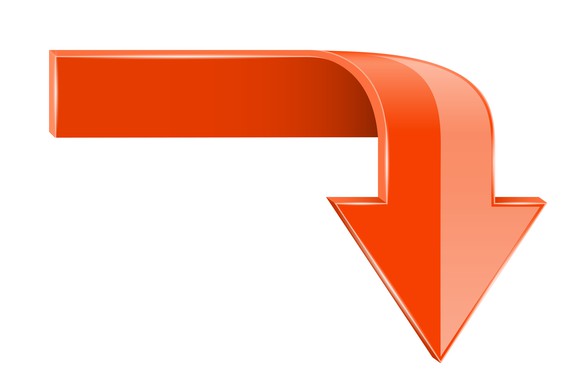 Orange arrow pointing down.