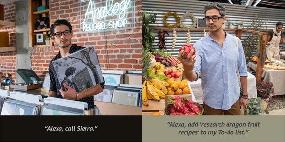 Users wearing Amazon's Echo Frames.