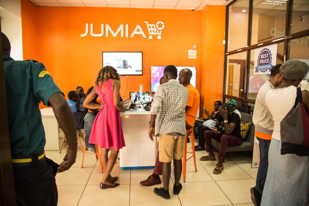 A busy Jumia demo store.