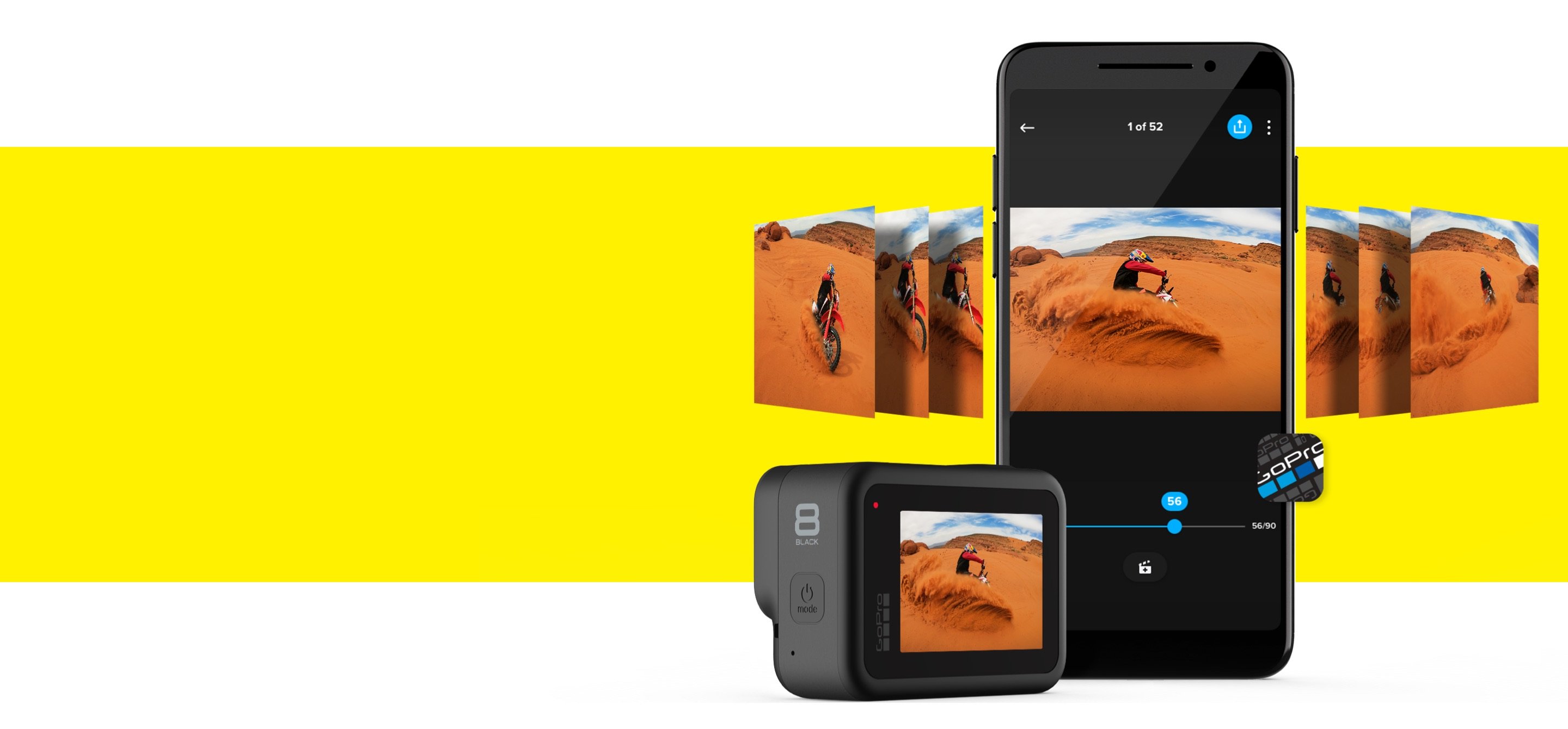 GoPro's Hero 8 Black camera and its smartphone app.