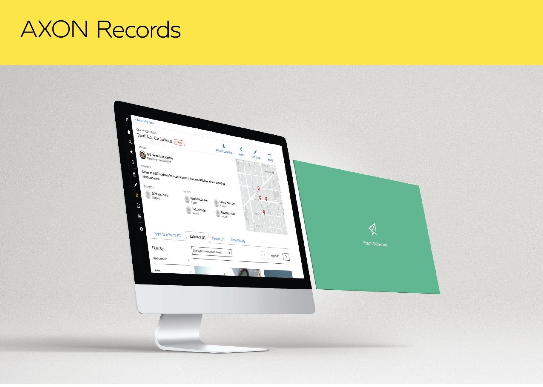 Axon Records on a computer monitor. 