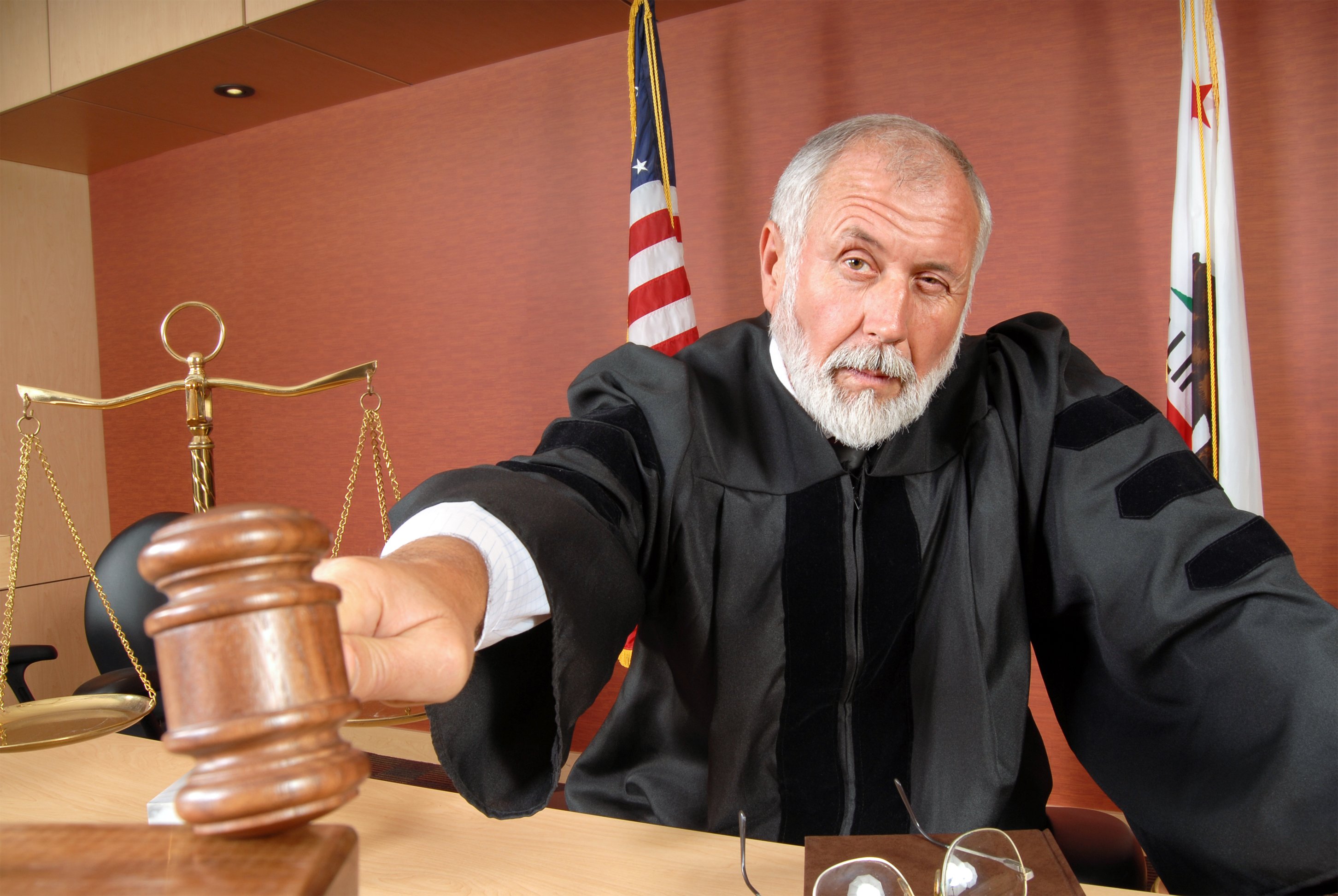 Judge banging a gavel