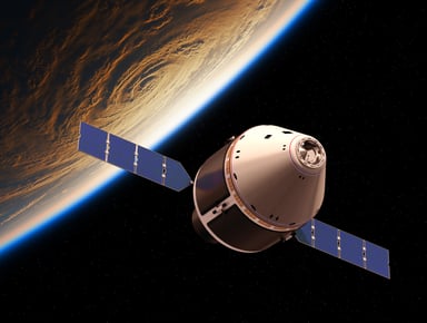 Orion spacecraft over Earth