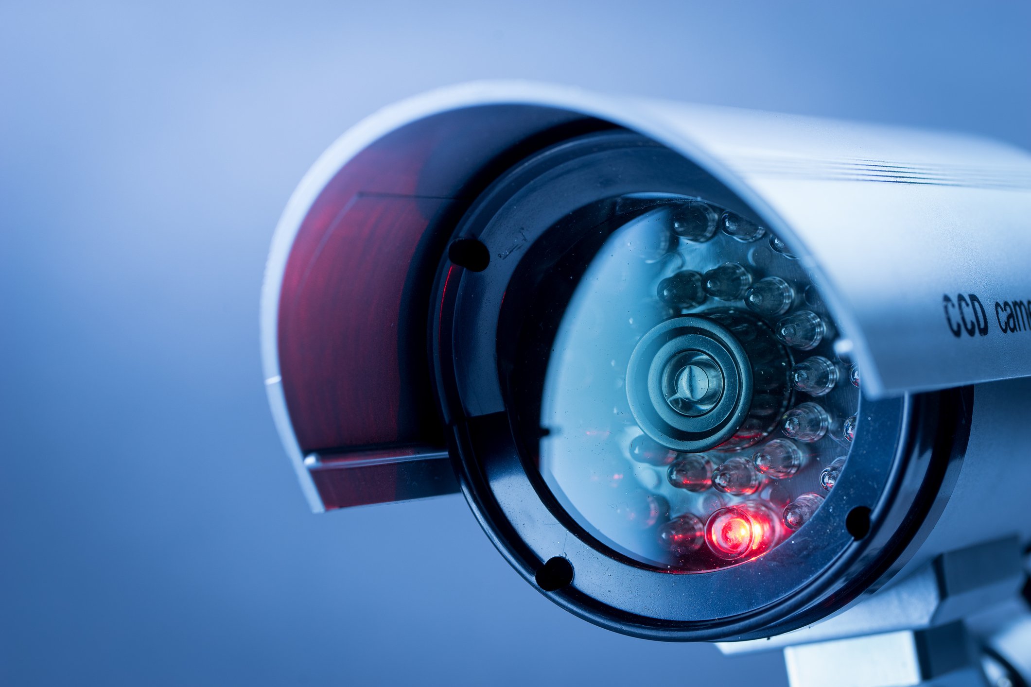 A close-up of a security camera.