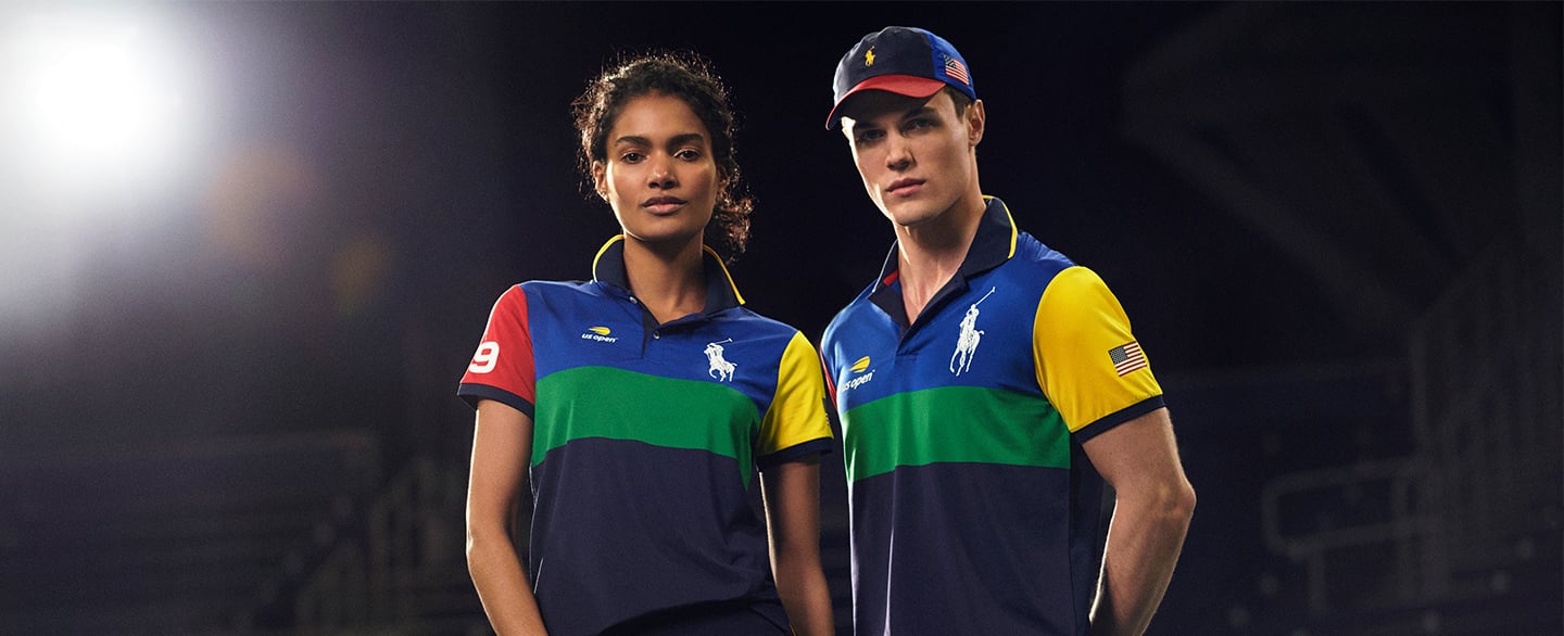 A young man and woman dressed in Ralph Lauren polo shirts.