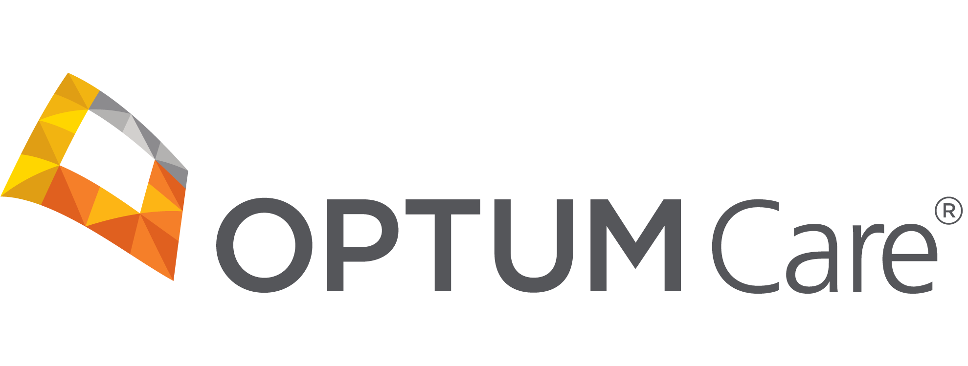 OptumCare logo of colored square along with text.
