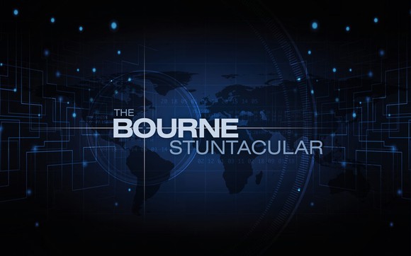 Title screen of The Bourne Stuntacular, the new show coming to Universal Studios Florida next year.