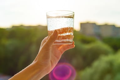 Fizzy glass of water