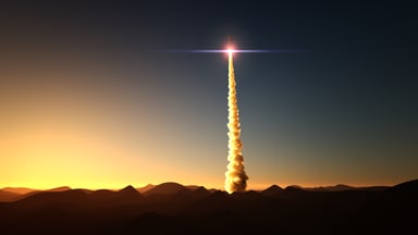 Rocket launch in the desert
