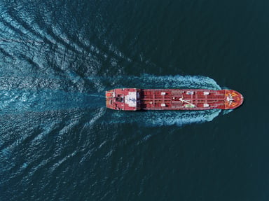 Oil Tanker Sailing on Open Water