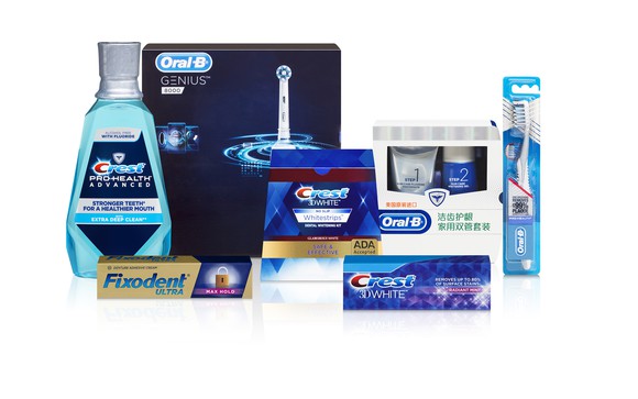 A range of oral care products from the Oral B and Crest brand family.