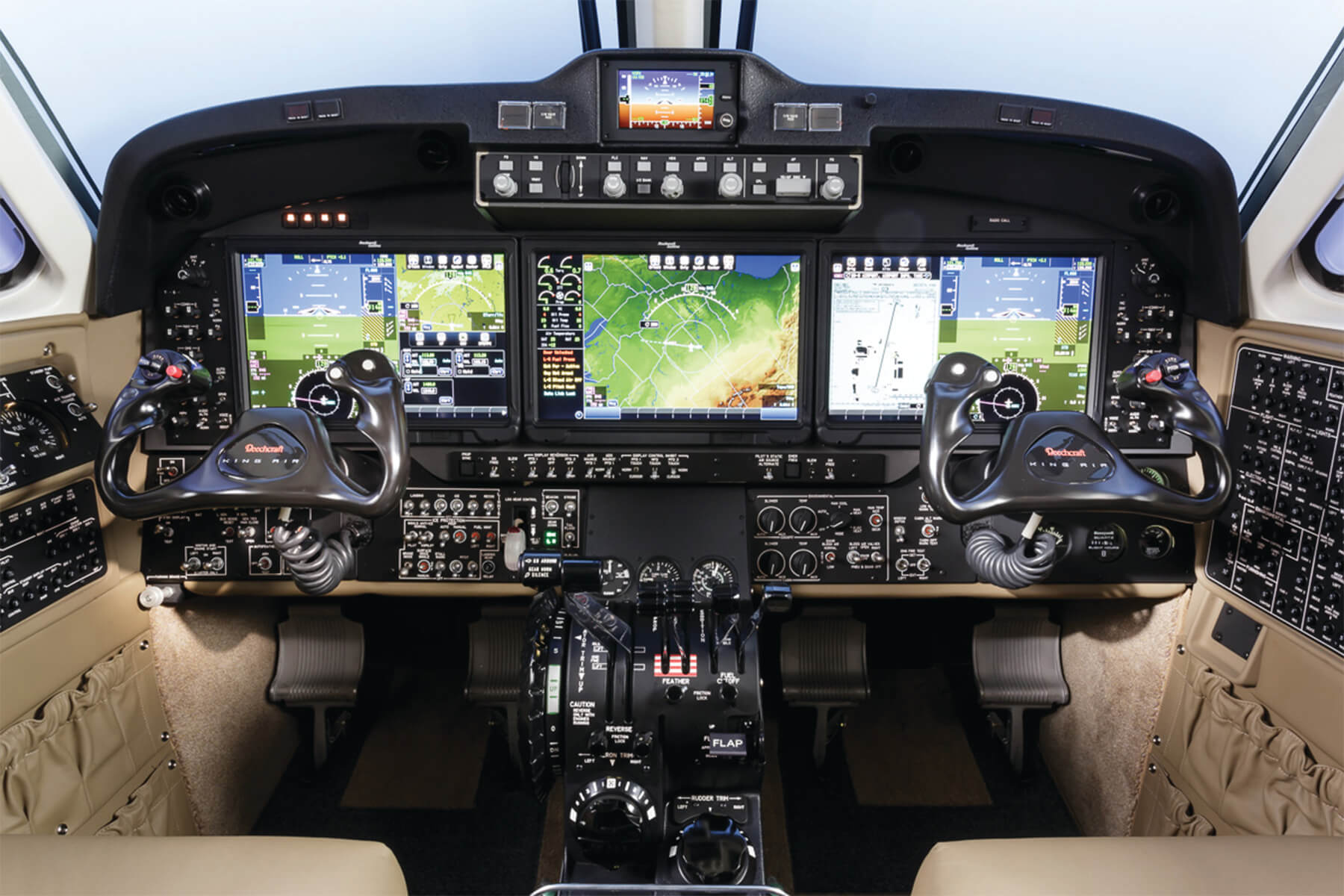 A Textron KING AIR 350ER 6 control dashboard