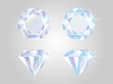 Four diamonds of various cuts