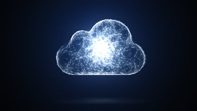 Cloud computing blue background