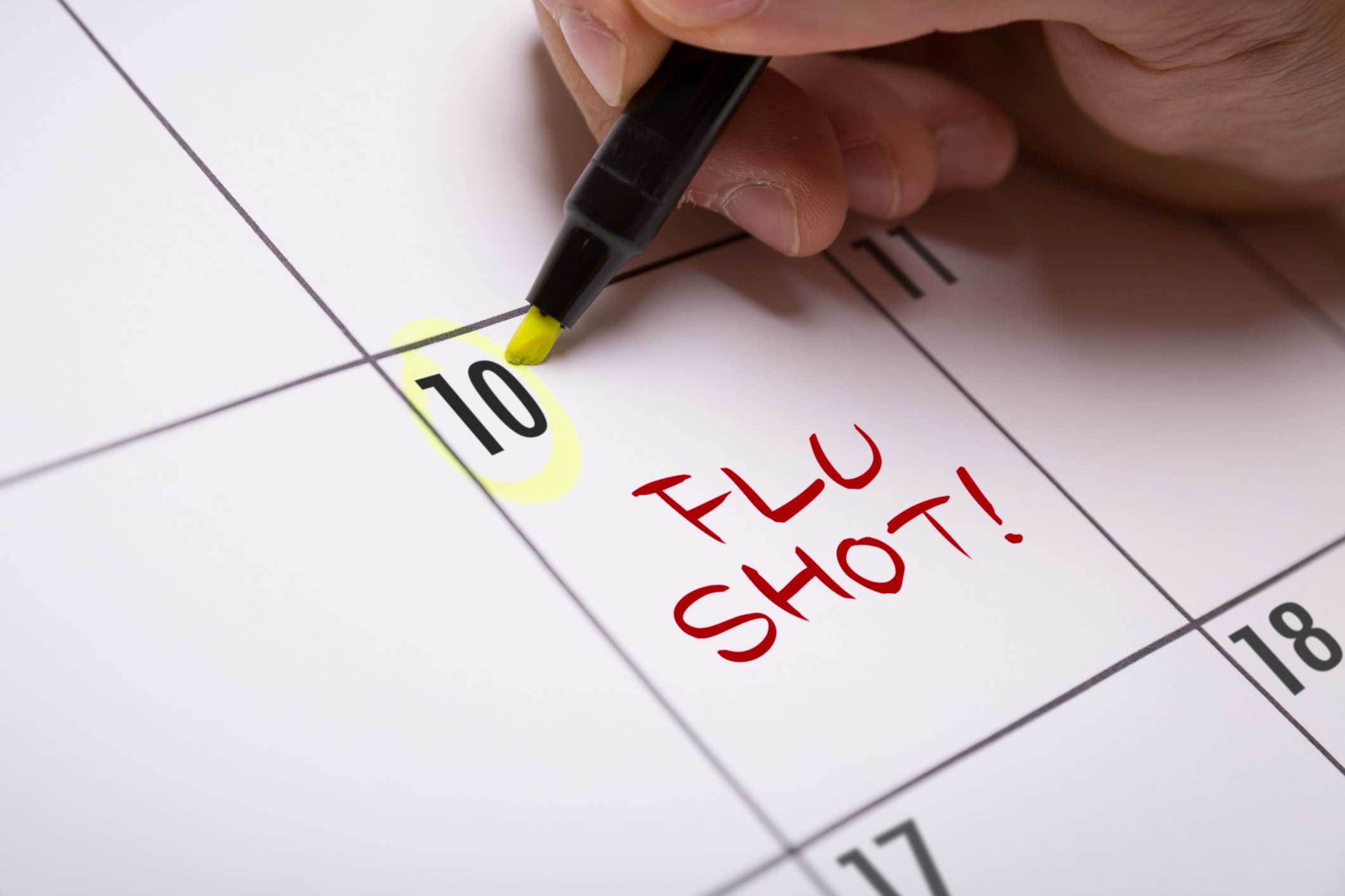 Flu Shot on calendar