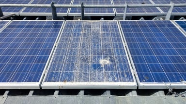 Shattered solar panel