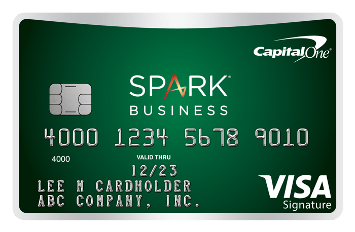 Green credit card with Capital One markings.