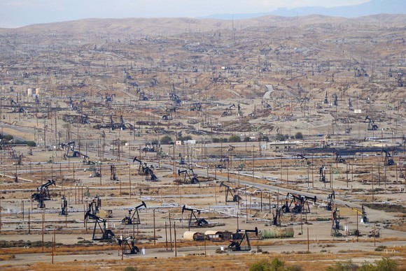 An oil field in California.