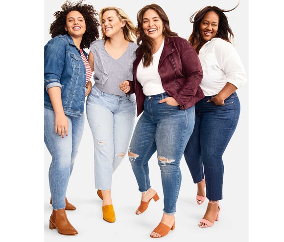 Four women dressed in Old Navy clothes
