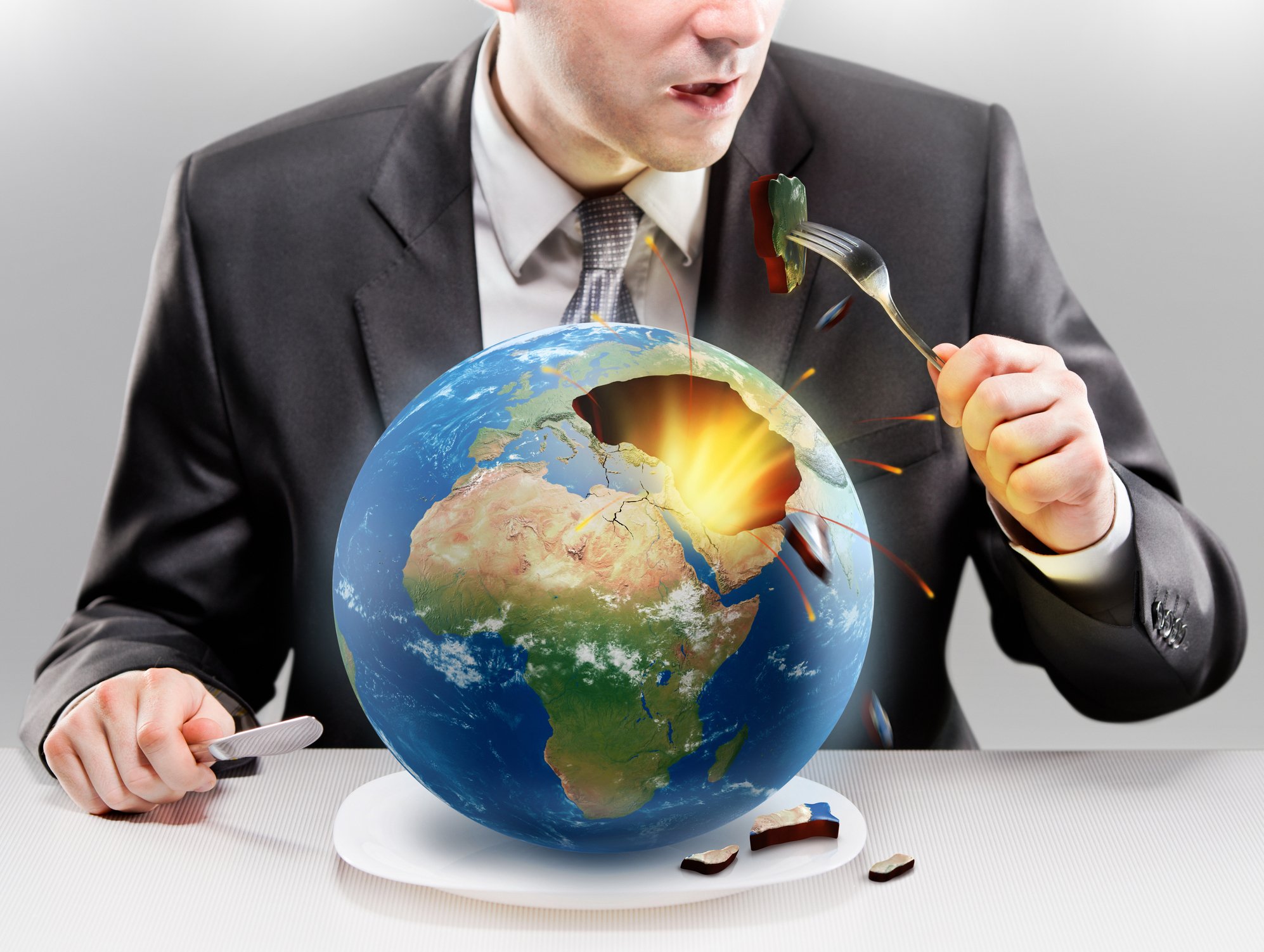 Man eating the earth