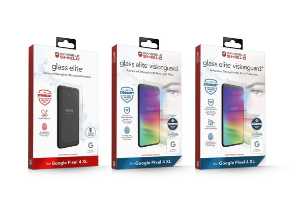 Three Zagg screen protector product boxes