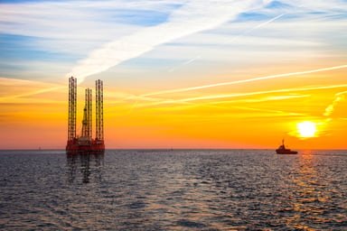 Offshore rig sunset