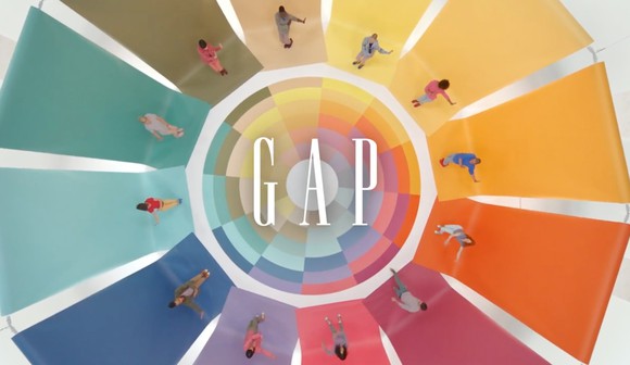 12 people on different-colored platforms around a circle labeled Gap.