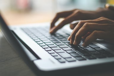 typing laptop