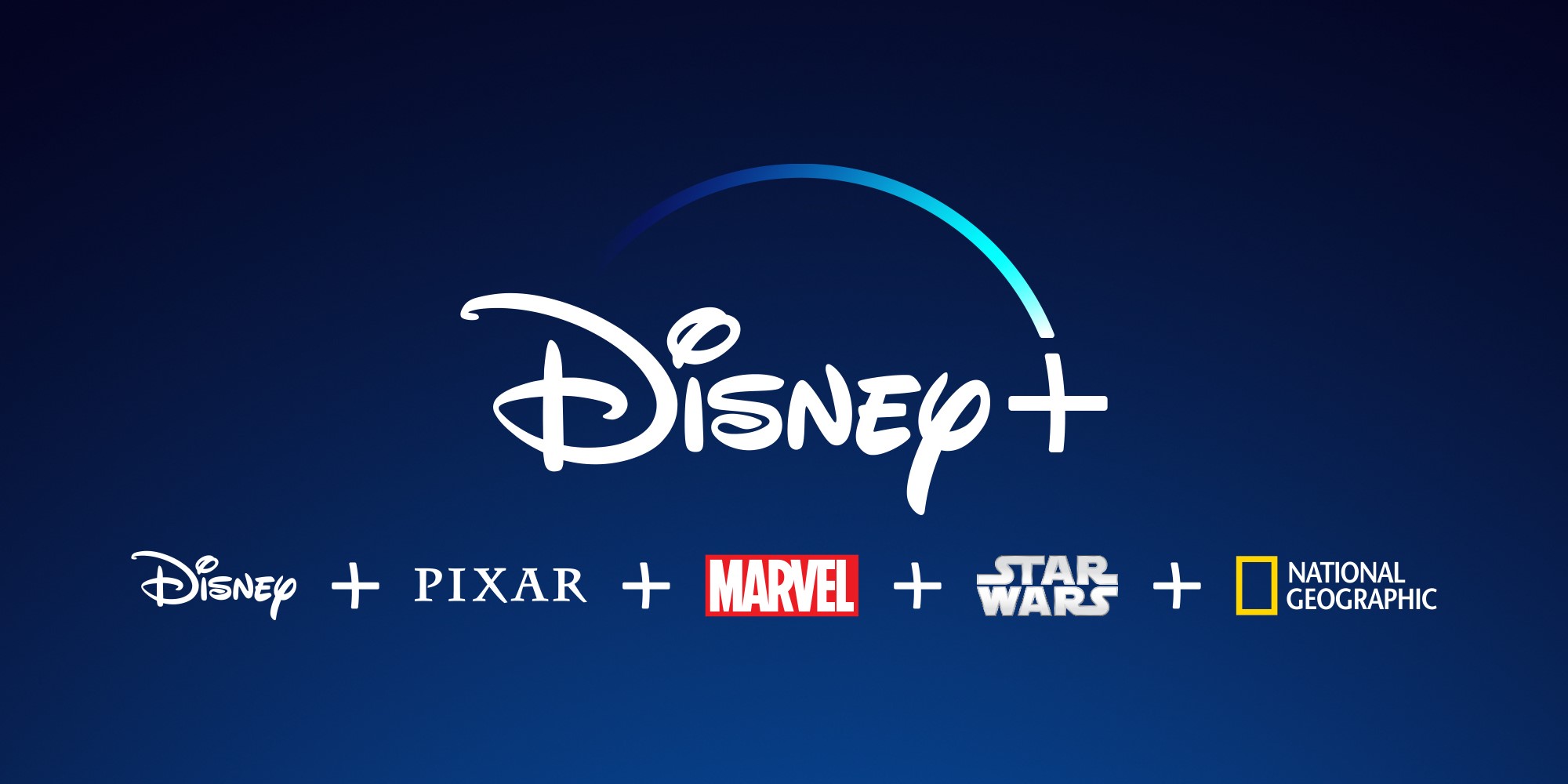 The Disney+ logo with its core brands.