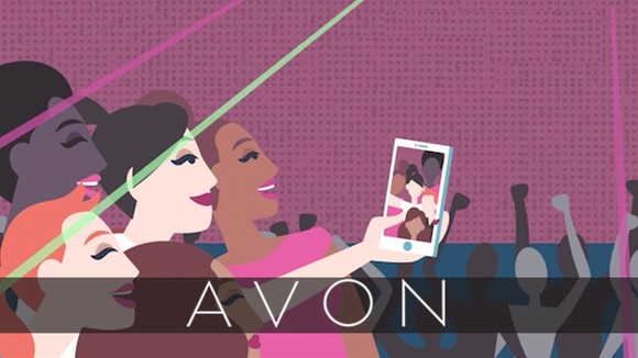 Avon art of women taking a selfie.