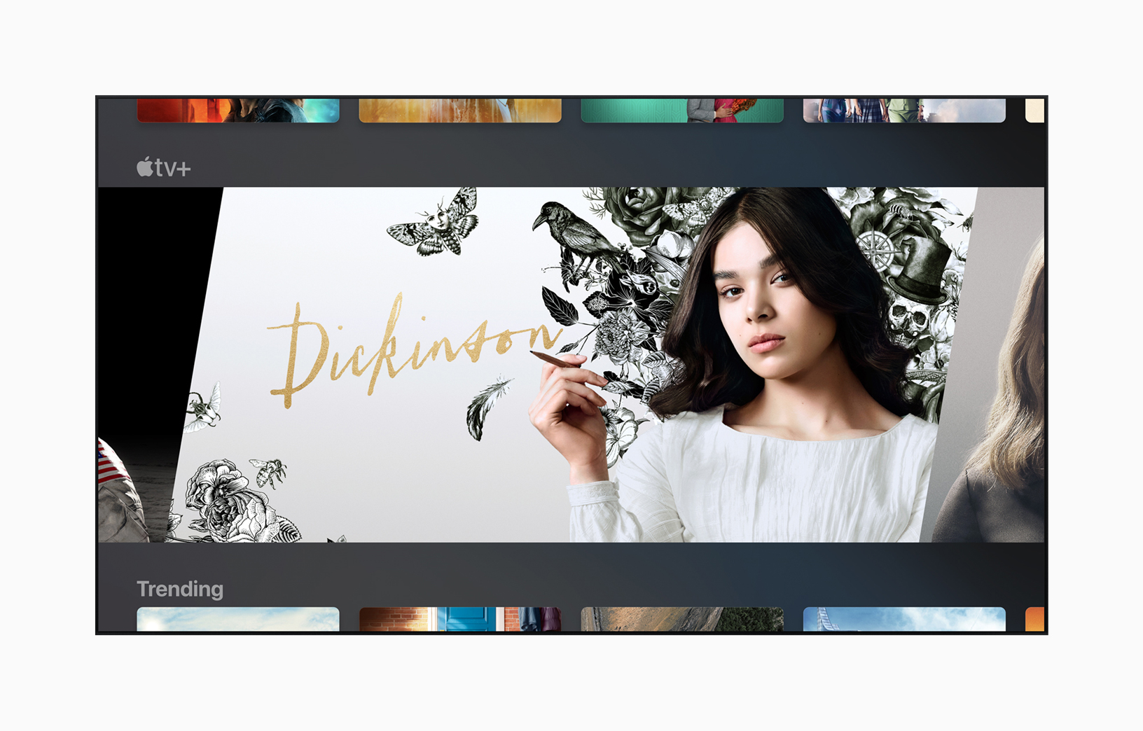 Hailee Steinfeld in a display ad for Apple TV+ original program Dickinson.
