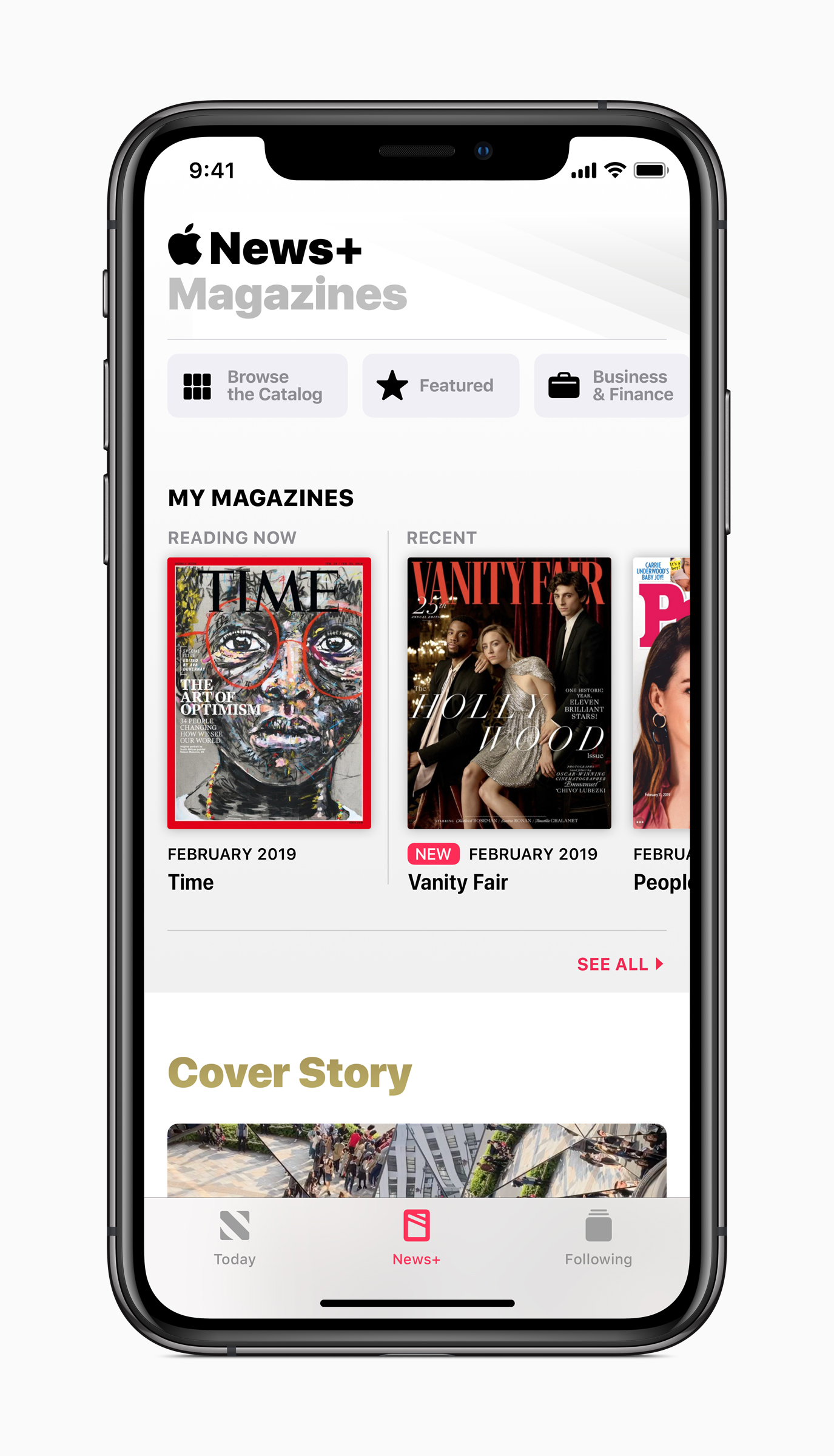 Apple News+ on an iPhone