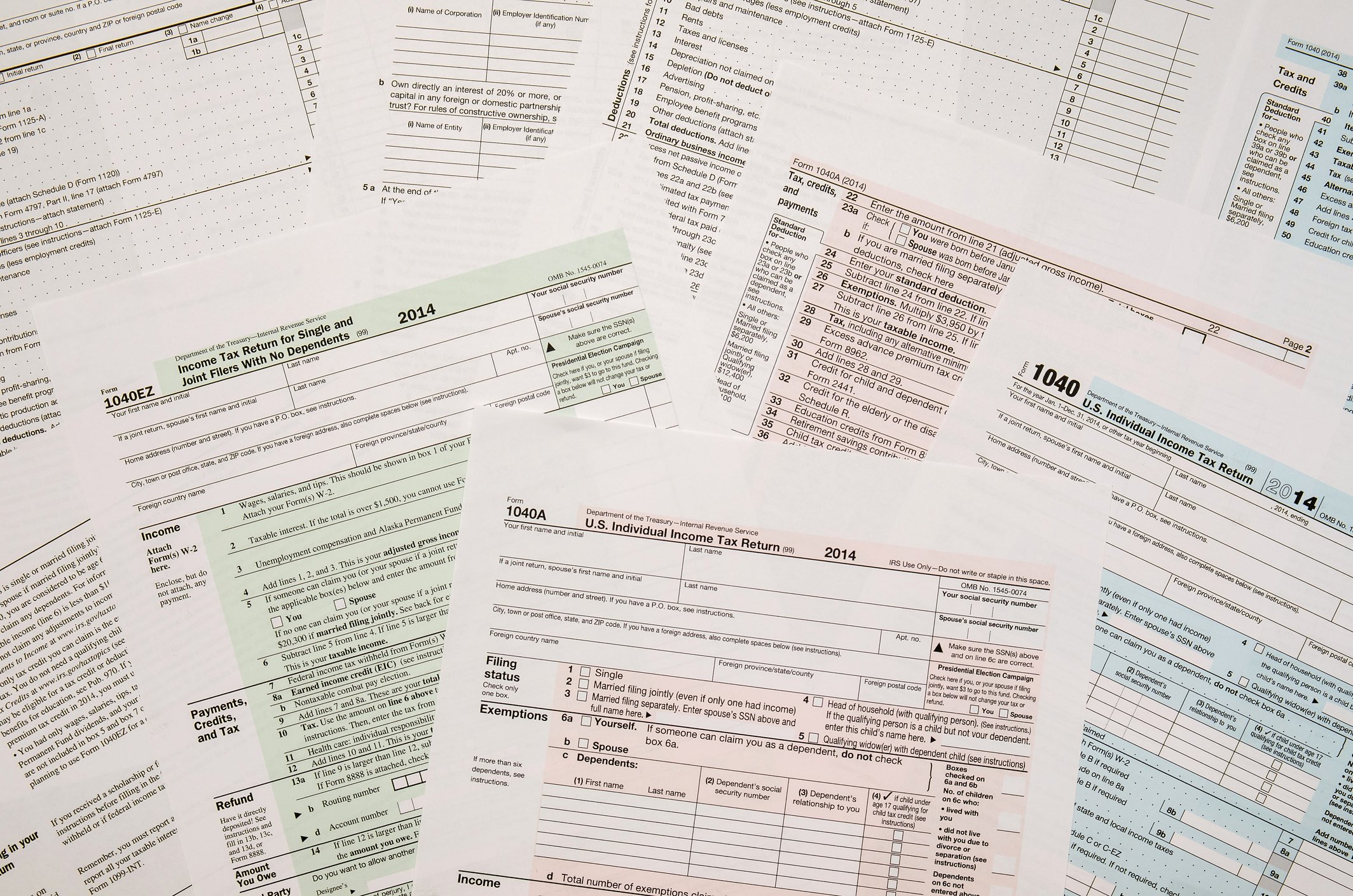 Pile of tax forms