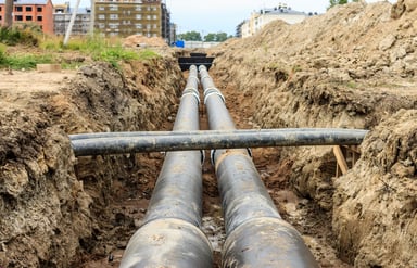 Getty Gas Pipe in Trench