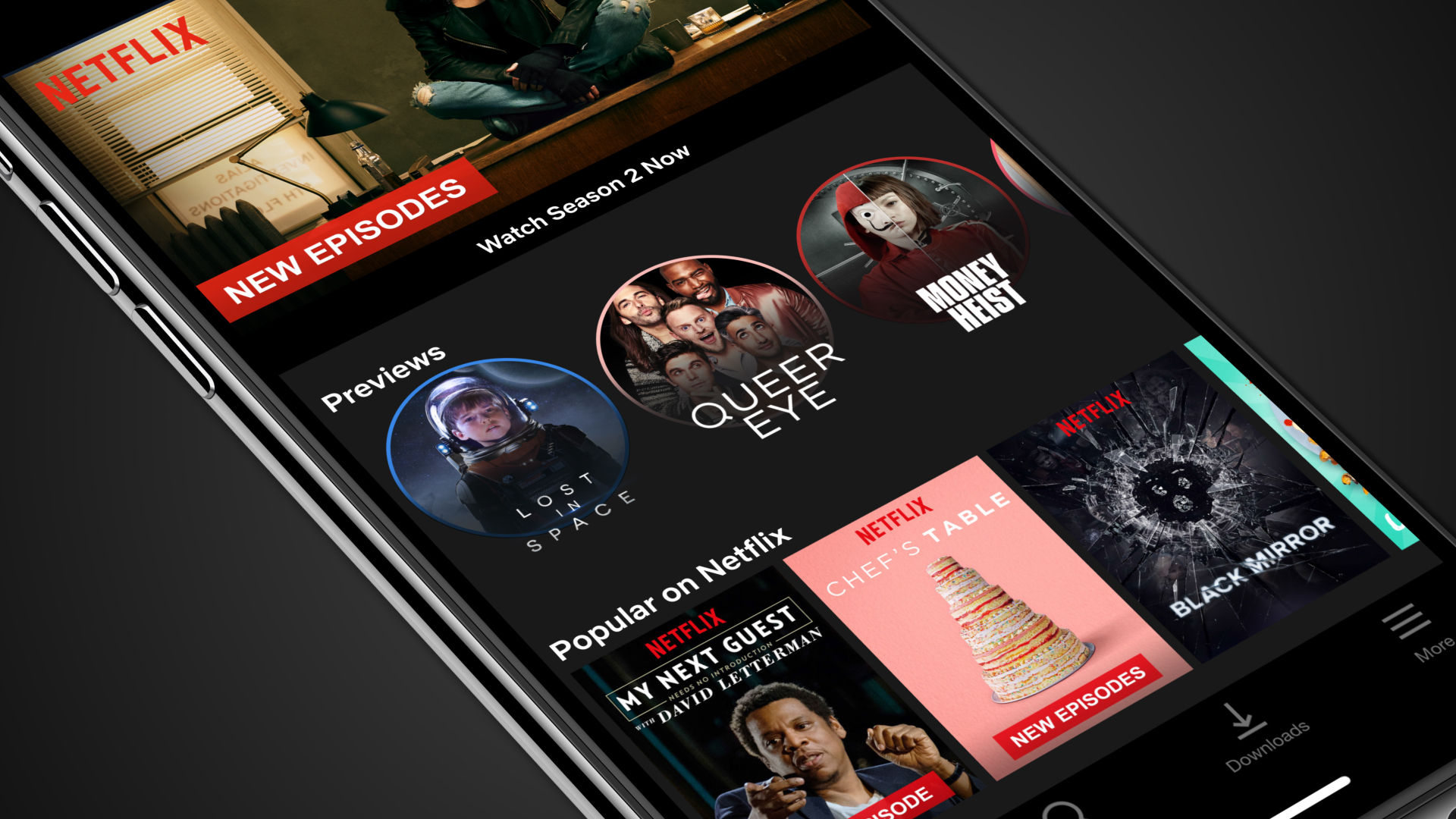 Netflix app on a smartphone.