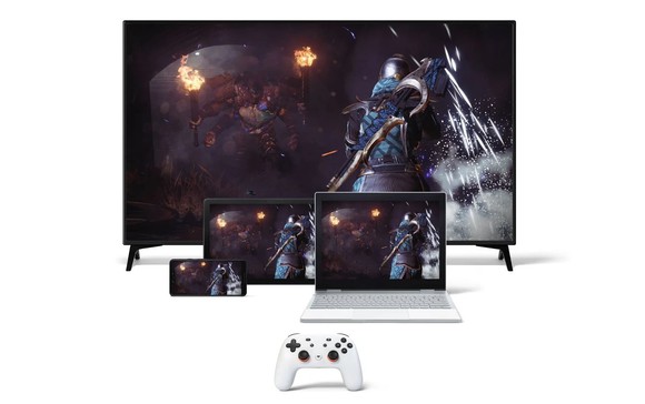 Google's Stadia running across multiple screens