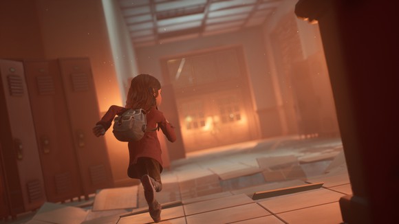 A screenshot showing the main character from Stadia-exclusive 'Gylt' running.