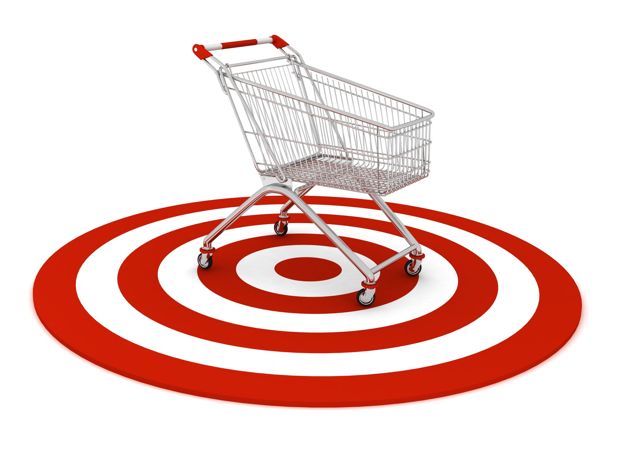 Target symbol with shopping cart on top