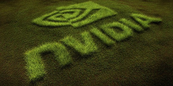 NVIDIA's logo cut into grass
