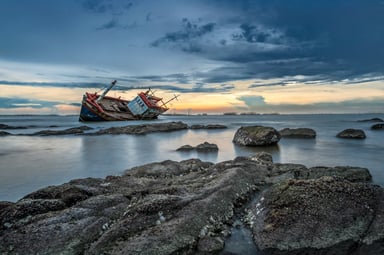 Shipwreck on Rocks