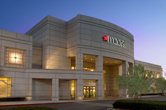 The outside of a Macy's store.