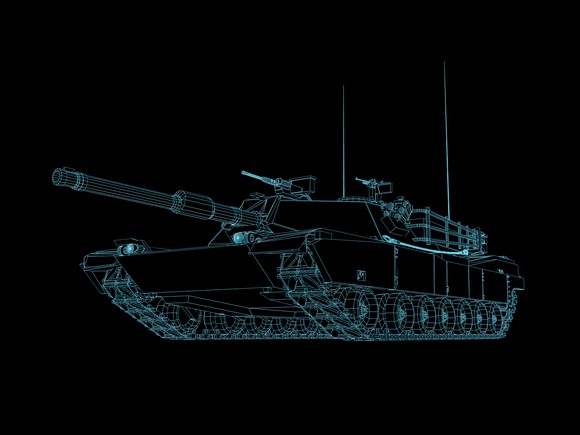 3-D CAD rendering of a main battle tank