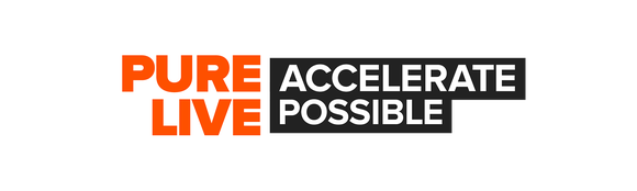 Pure Storage corporate logo in orange and black.