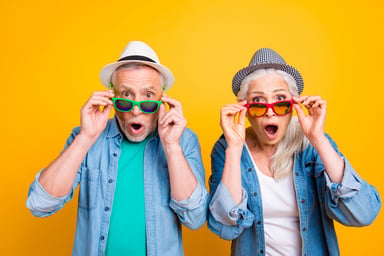 senior couple shocked