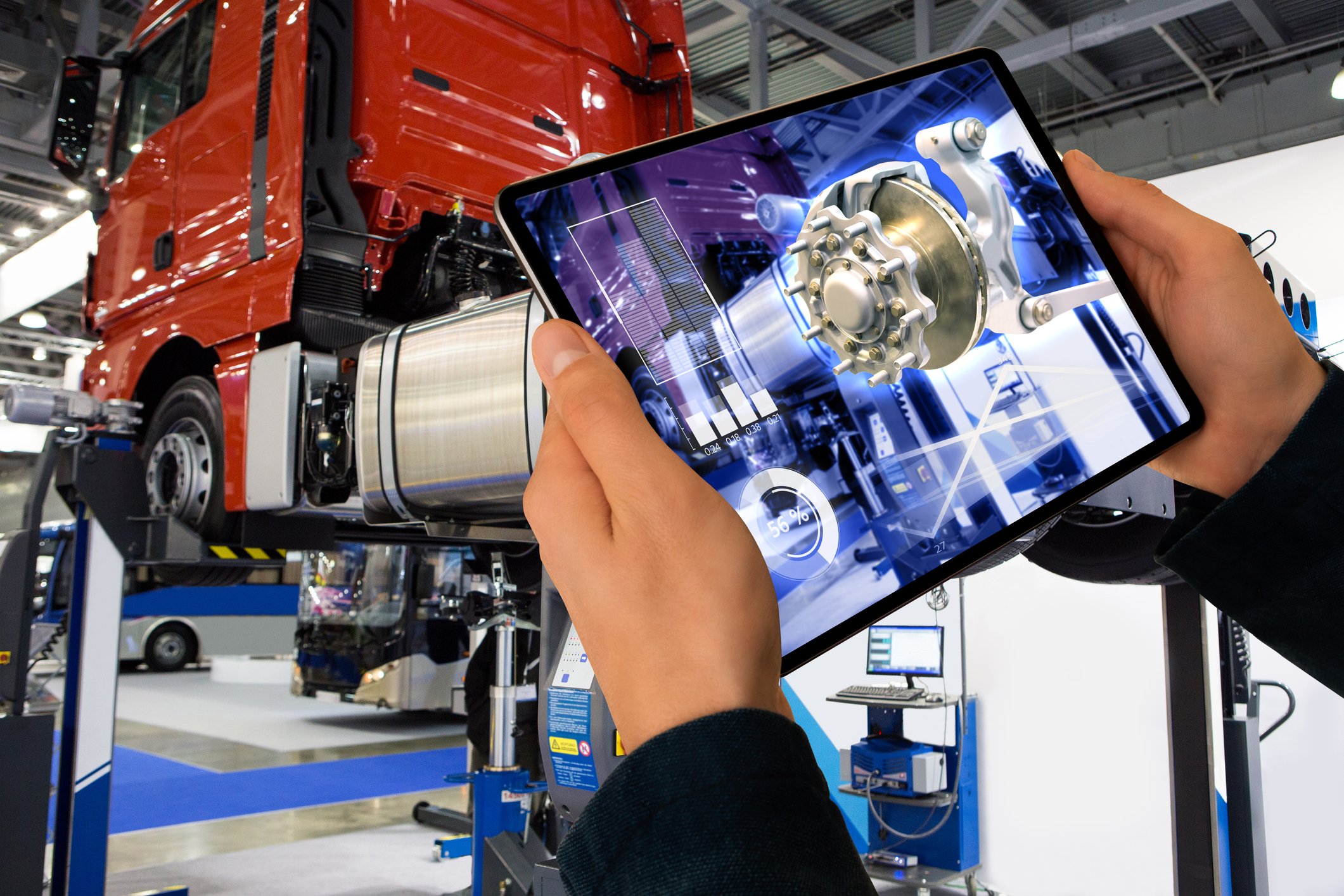Using AR in an iPad to repair a truck