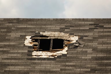 Hole in roof
