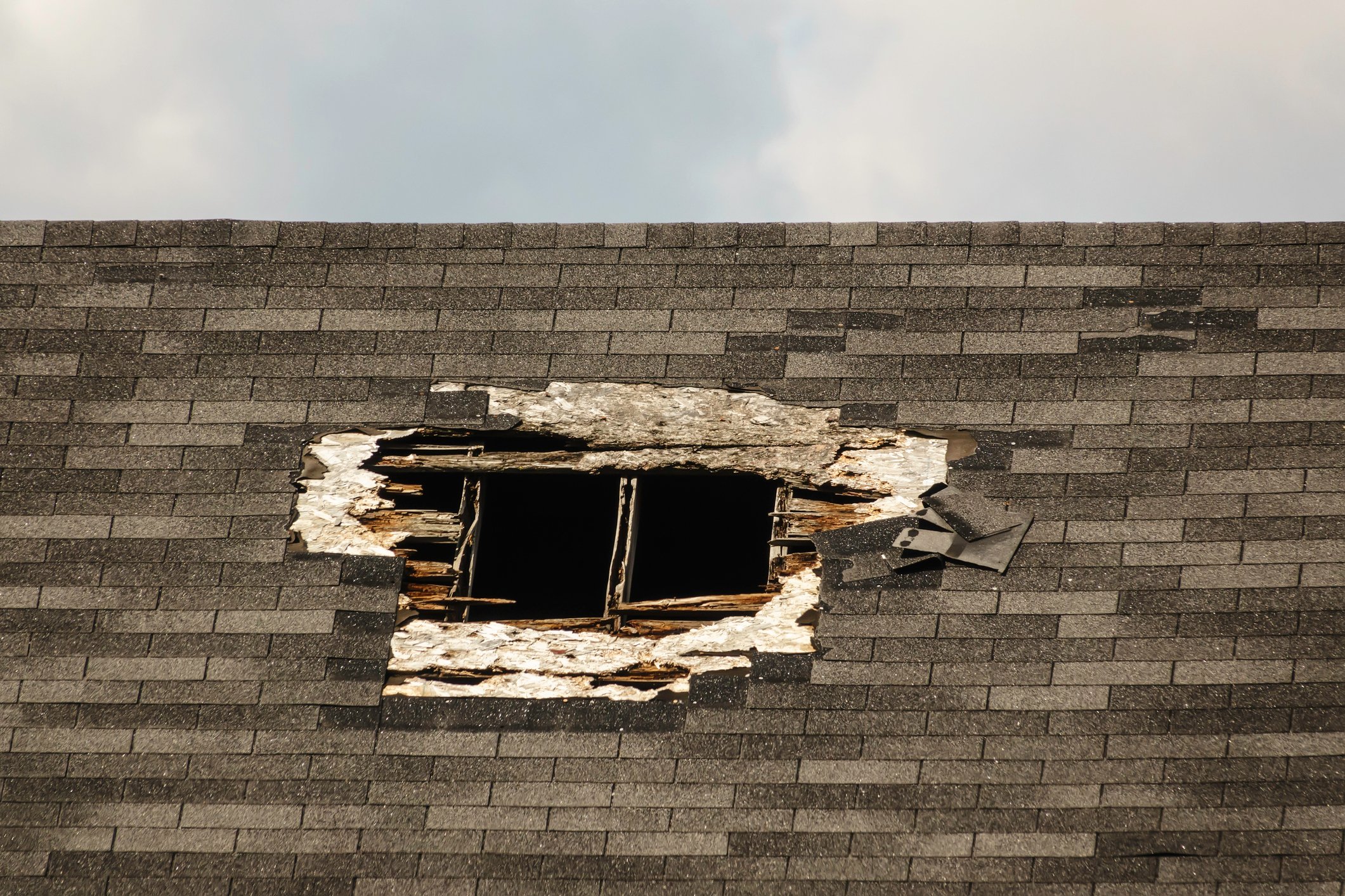 Hole in roof